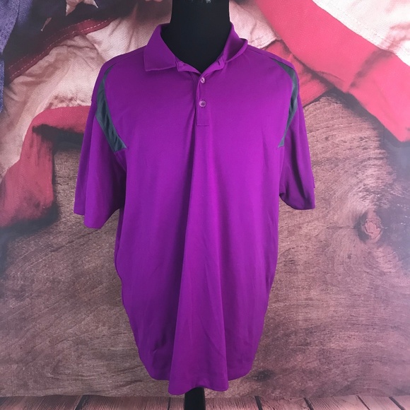 Nike Other - Nike Golf Dri Fit Purple Striped Polo Shirt XL